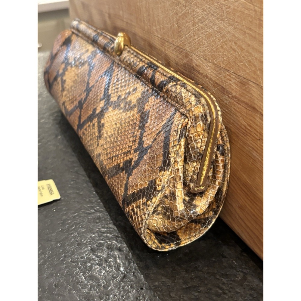 Brahmin Python Embossed Leather Clutch - image 4